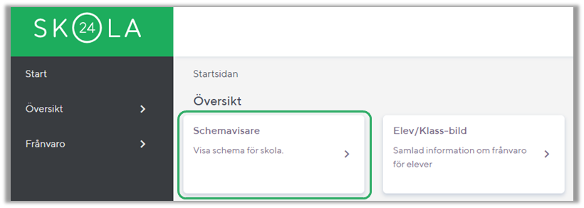 Bild som visar vart man klickar f&ouml;r att n&aring; schemavisaren
