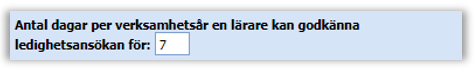 Val av antal dagar som ger l&auml;rare m&ouml;jlighet att bevilja